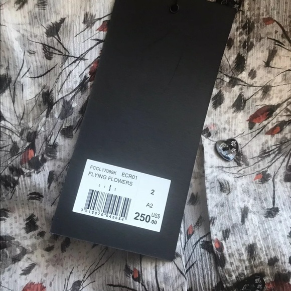 THE KOOPLES Silk Shirt Button Front Flying Flowers - Picture 5 of 9